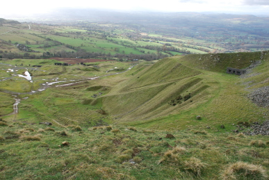 Old quarry workings on Clee Hill Workings
